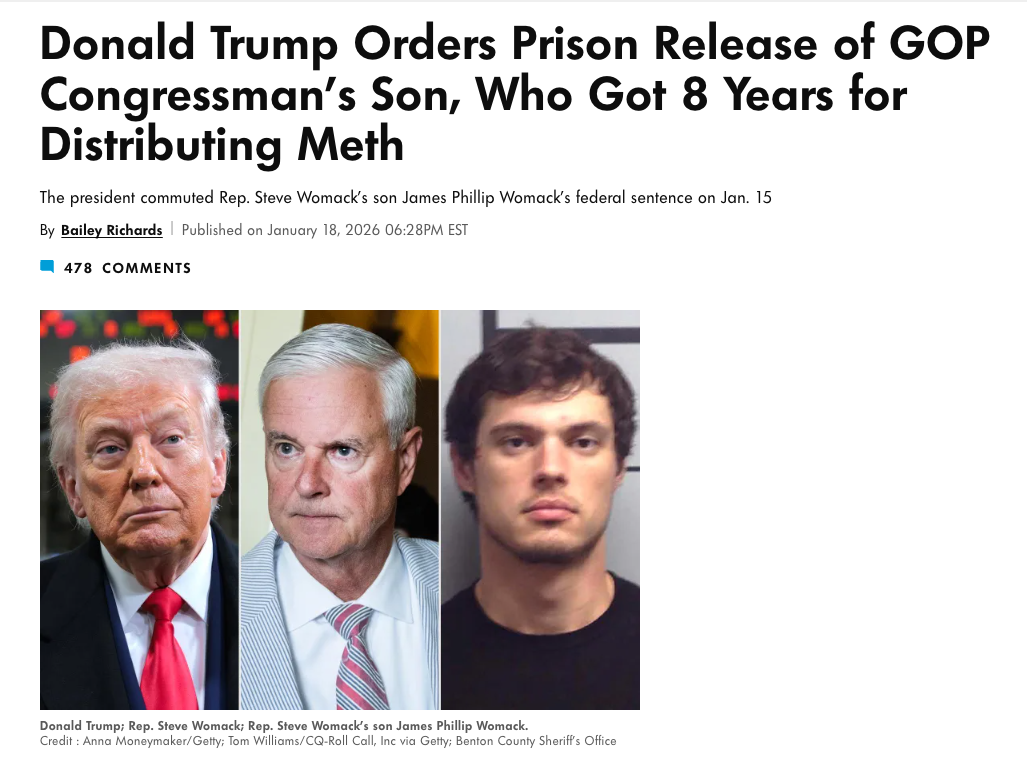 Steve Womack's son pardoned